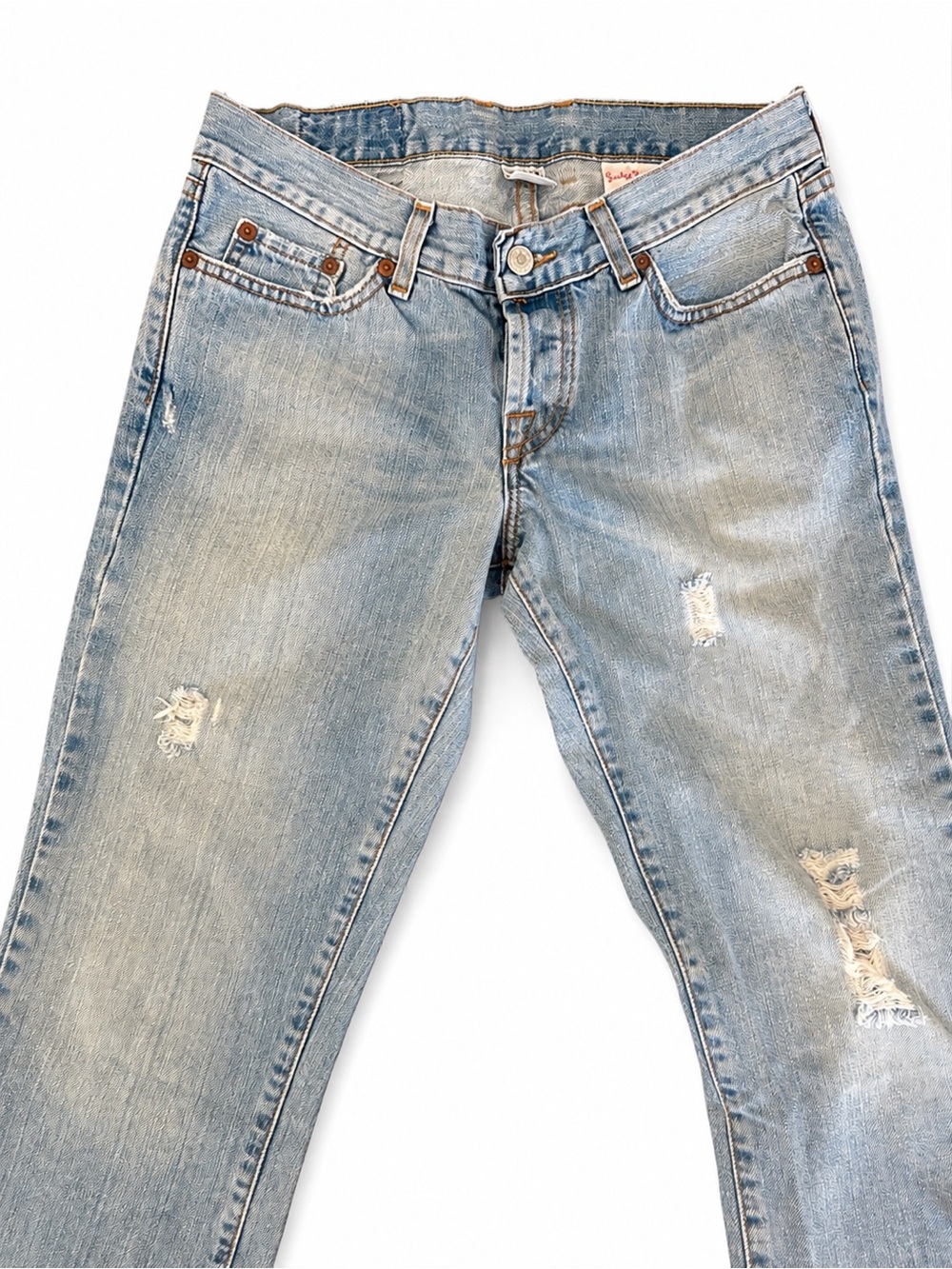 VTG Lucky Brand Dungarees USA Made Distressed Jeans Grand Dreamscape Crop W27 4